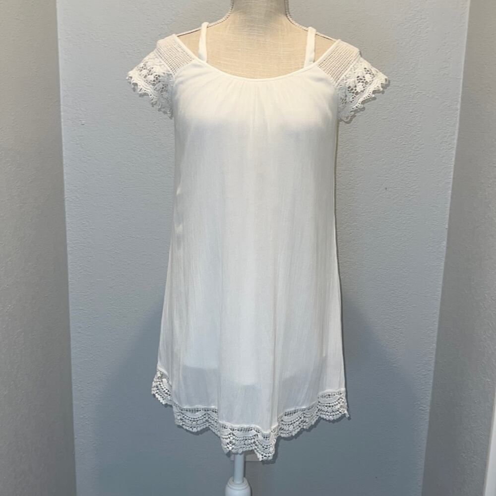 Zoe & Rose Band of the Gypsies White Cold Shoulder Dress - Size L Girls